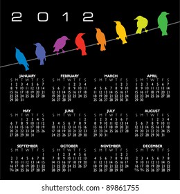 Floral Calendar for 2012. With Space reserved for logo and text.