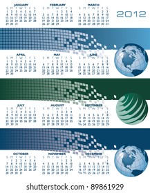 Floral Calendar for 2012. With Space reserved for logo and text.