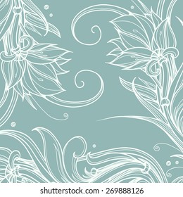 Floral calligraphic design elements. Vector design template for wedding invitation, greeting card, poster, banner. Elegant flowers ornament. Blossom illustration.