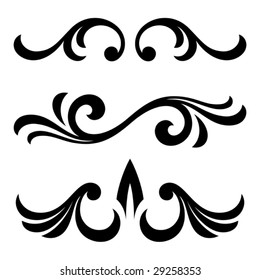 Floral calligraphic design elements (Vector)