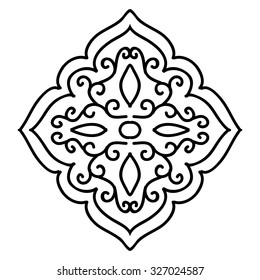 Floral calligraphic vintage frame with beautiful pattern. Elegant logo design. Vector illustration