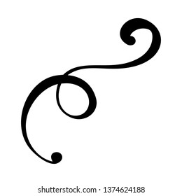 floral calligraphy element flourish, divider for page decoration and frame design illustration swirl. Decorative Vintage shape for wedding cards and invitations.