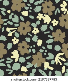 FLORAL CAMOUFLAGE REPEAT SEAMLESS PATTERN VECTOR