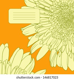Floral card with asters, vector illustration