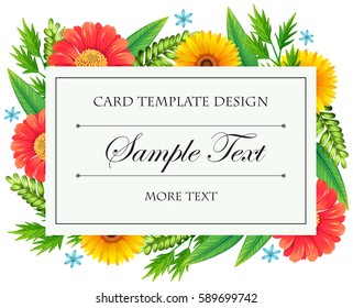 Floral card background with text