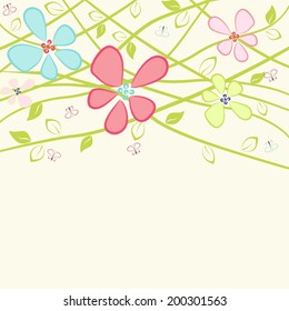Floral card with copy space 