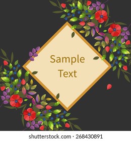 Floral card design. Vector template