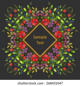 Floral card design. Vector template