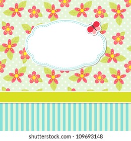 Floral card with a frame