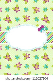 Floral card with a frame