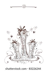 Floral card with gifts
