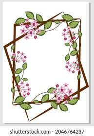 Tarjeta floral con hoya carnosa. Coloca tu texto. Plantilla para tarjeta de saludo, invitación, banner o afiche. Ilustración del vector