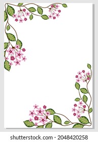 Tarjeta floral con hoya carnosa. Coloca tu texto. Plantilla para tarjeta de saludo, invitación, banner o afiche. Ilustración del vector