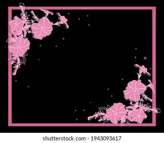 floral card with pink decorations - vector