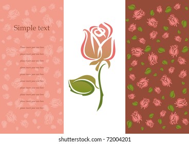 Floral card with place for text, Rose