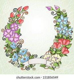 Floral card with place for your text