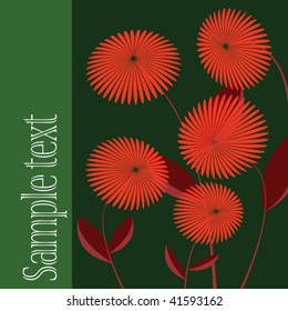Floral card with sample text on a side