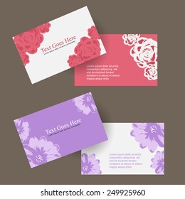 floral card set. vector