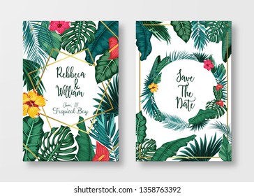 Floral card set Wedding Invitation, save the date, and frame