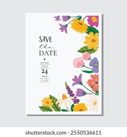 floral card template set, poster, cover, label, banner, background, draw design vector decorative graphic design illustration for your design