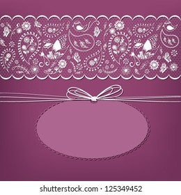 Floral card template with tag, vector