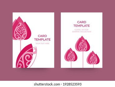 Floral card template. Vector illustration