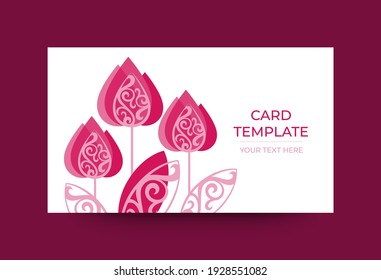 Floral card template. Vector illustration