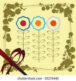 Floral card, vector illustration