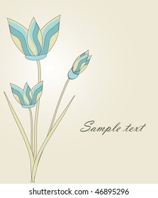 Tarjeta floral. Ilustración vectorial.