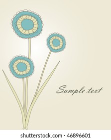 Tarjeta floral. Ilustración vectorial.