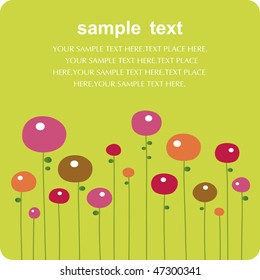 Tarjeta floral , ilustración vectorial