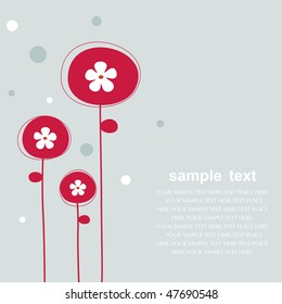 Tarjeta floral , ilustración vectorial