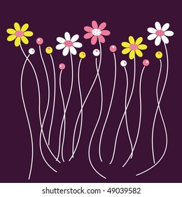Floral card , vector illustration
