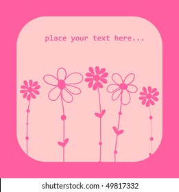 Tarjeta floral. Ilustración vectorial.