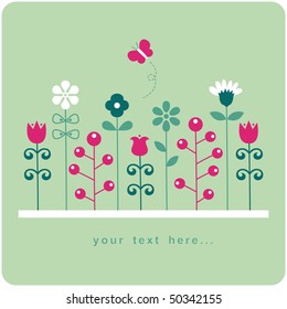 Floral card , vector illustration