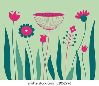 Floral card , vector illustration