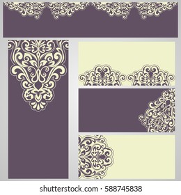 Floral cards and banners vector template. Set of designs for printed products.