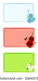 Floral cards set with space for text, border design