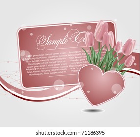 floral cards templates with heart