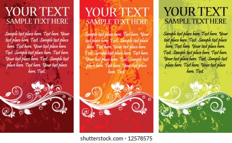 Floral cards. Vector illustration.