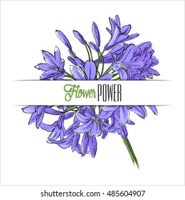 Floral card.Sketch style. Vector illustration.