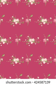 Floral carnation retro vintage background, vector illustration