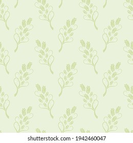 Floral cartoon seamless pattern. Two-color Hand drawn illustrations . Vector background.
