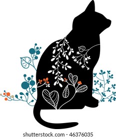 floral cat design