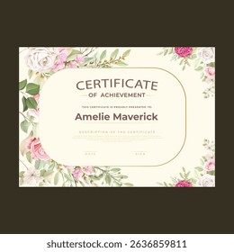 Floral certificate template Vector Art, Icons, and Graphics