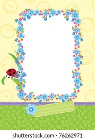 Floral child frame. Vector illustration