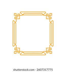 floral chinese frame border cartoon. geometric classic, vintage luxurious, detailed handcrafted floral chinese frame border sign. isolated symbol vector illustration
