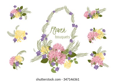 Floral chrysanthemum retro vintage background, vector illustration