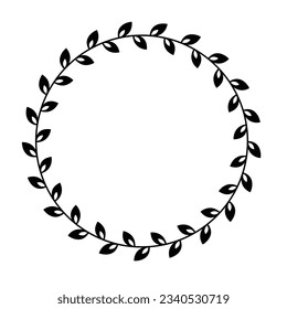 Floral circle border design rounded flower frame ring for decoration ornament in vector illustration