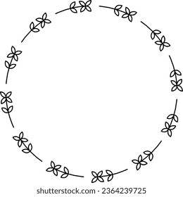 Floral circle border design rounded flower frame ring for decoration ornament in vector illustration